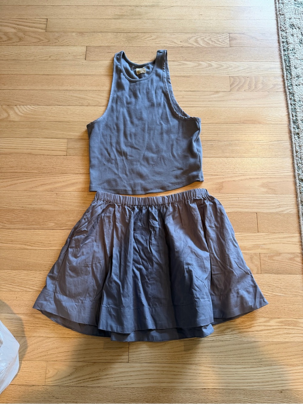 Free People Milani Skirt Set Size Small Grey